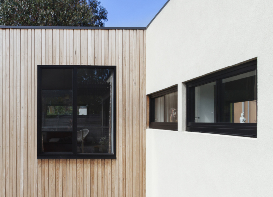 Aluminium windows in building