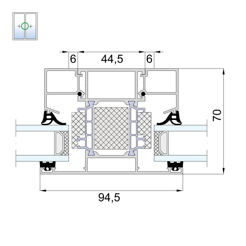 MB-79 SI - fixed panels with central mullion MB-79 SI - fixed panels with central mullion