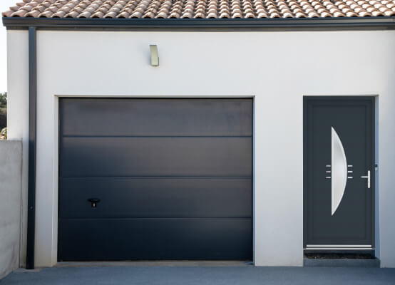 Installed anthracite Exeter back door