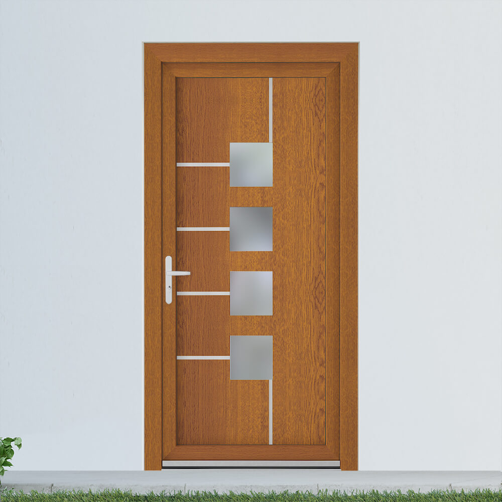 Preston back door with golden oak decor