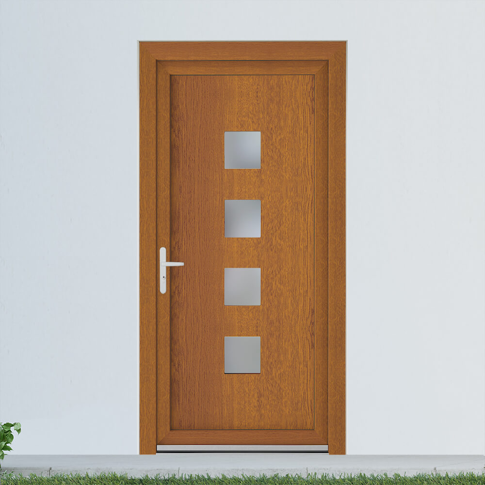 Reading back door with golden oak decor