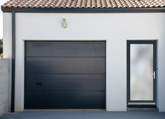 Installed anthracite Leeds back door