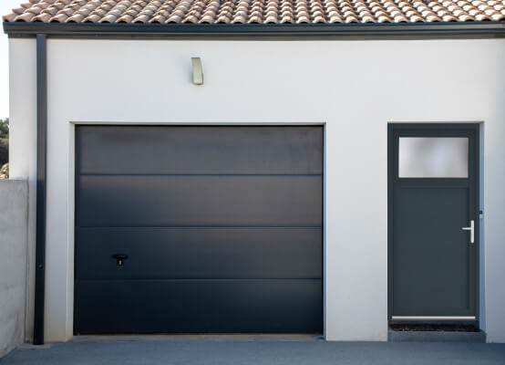 Installed anthracite Peterborough back door