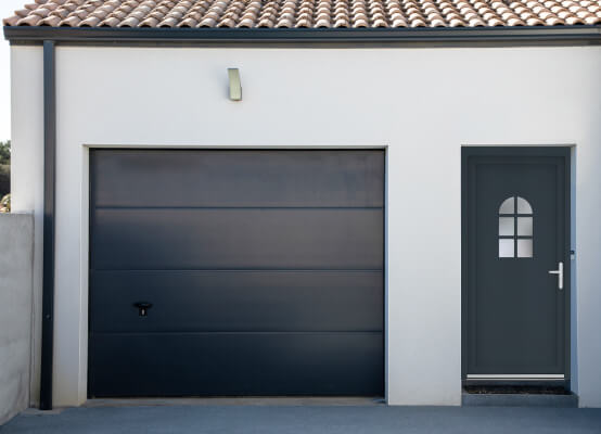 Installed anthracite Poole back door