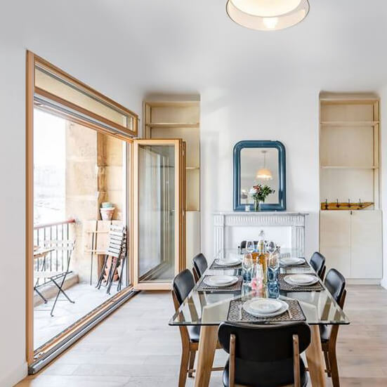 Wooden folding sliding door