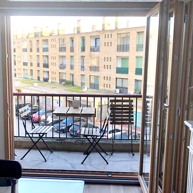 Folding sliding door with open sashes