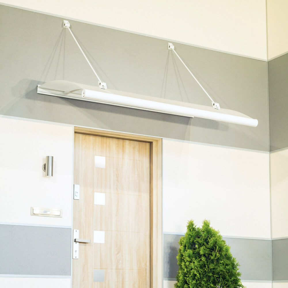 Installed white Bakersfield canopy