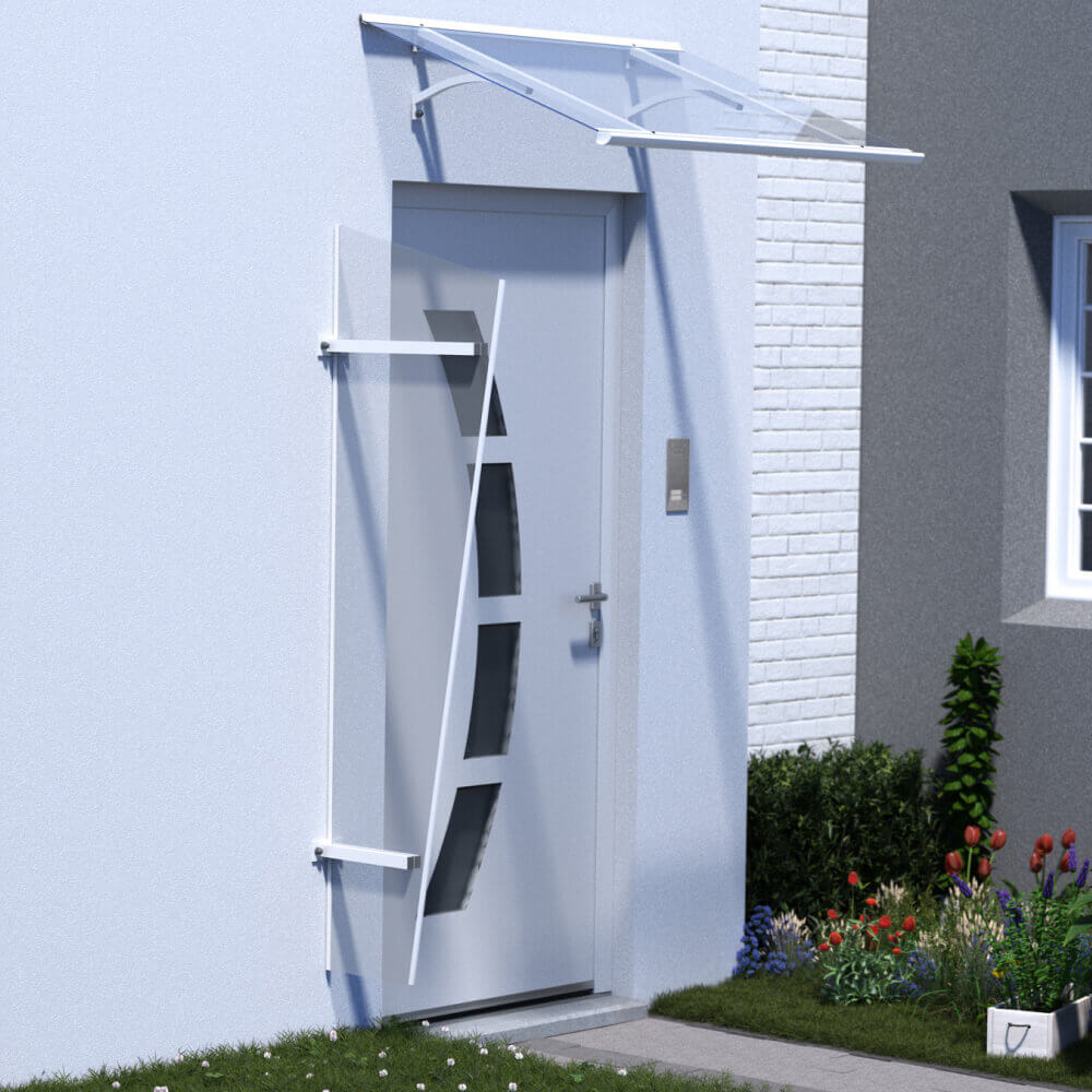 White Cardiff side panel with square canopy