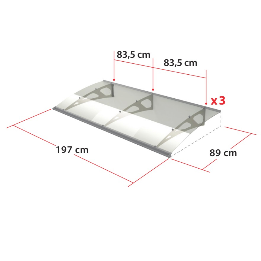 197 x 89 x 25.5 cm detailed drawing