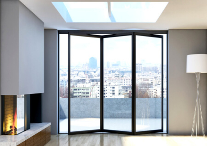 Wood-aluminium bifold doors