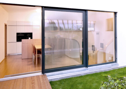 Wood-alu tilt and slide patio doors