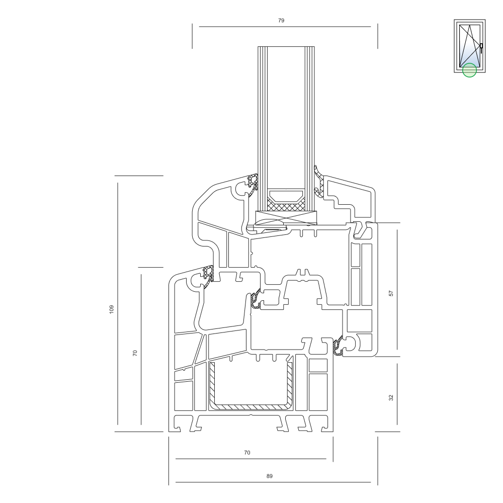 Ideal 5000 frame and casement – variant 2