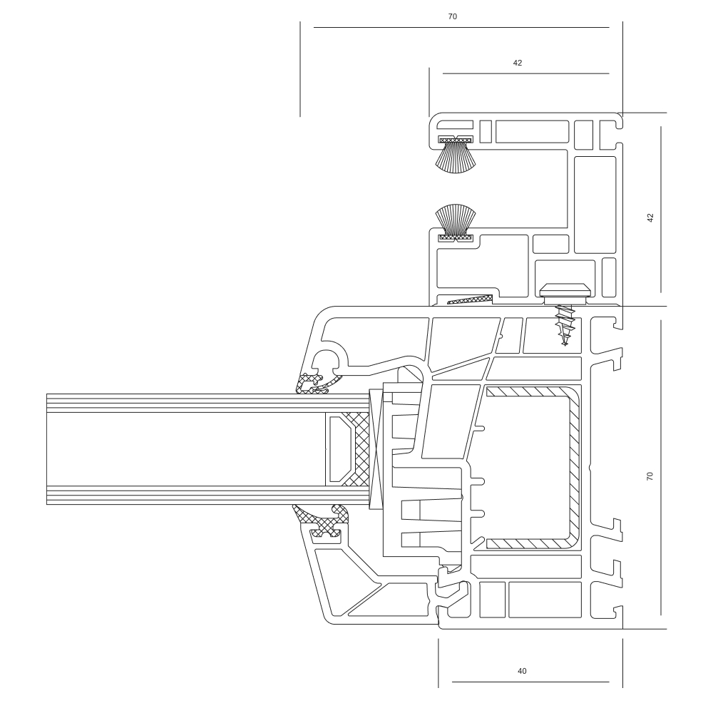 Shutter guide rails new construction – variant 2
