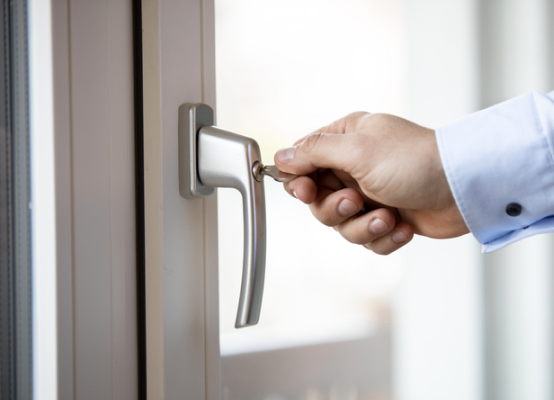 French door lock without cylinder