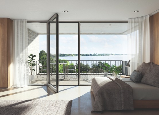 Schüco aluminium balcony doors