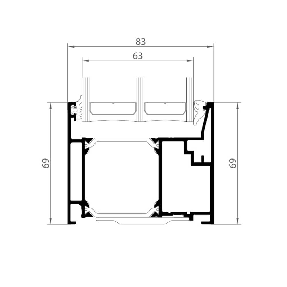 Premium Modern opening outwards: frame with fixed glazing, narrow