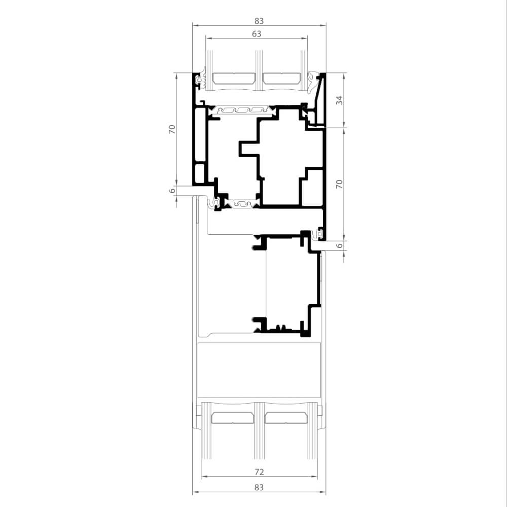Premium Modern outward opening with side panel: Post detail