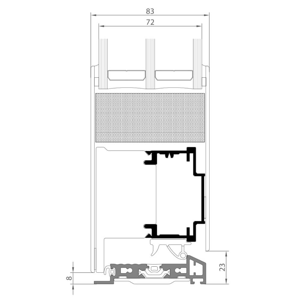 Premium Modern outward opening: threshold with sash