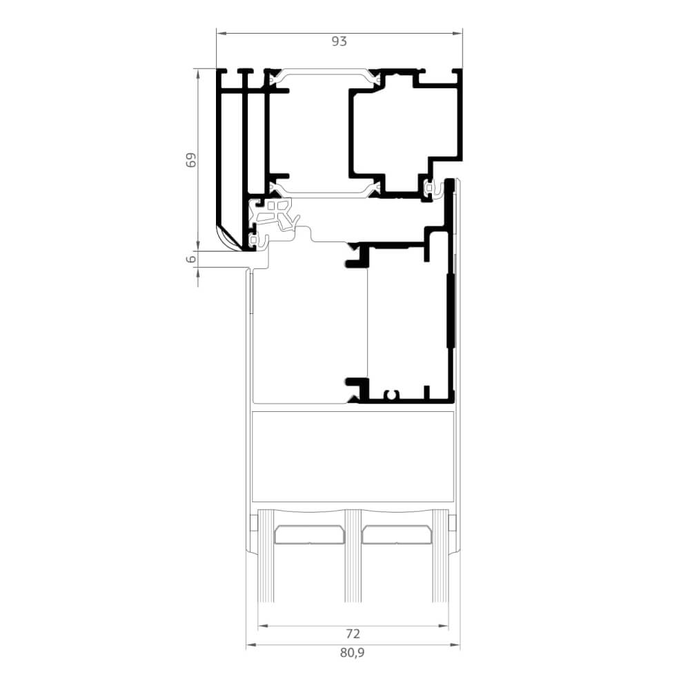 Premium Elegant: upper frame with wing