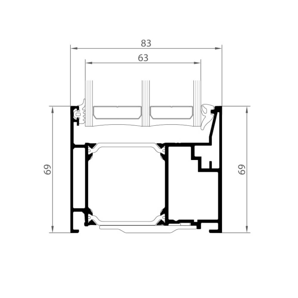 Premium Modern opening outwards: frame with fixed glazing, narrow