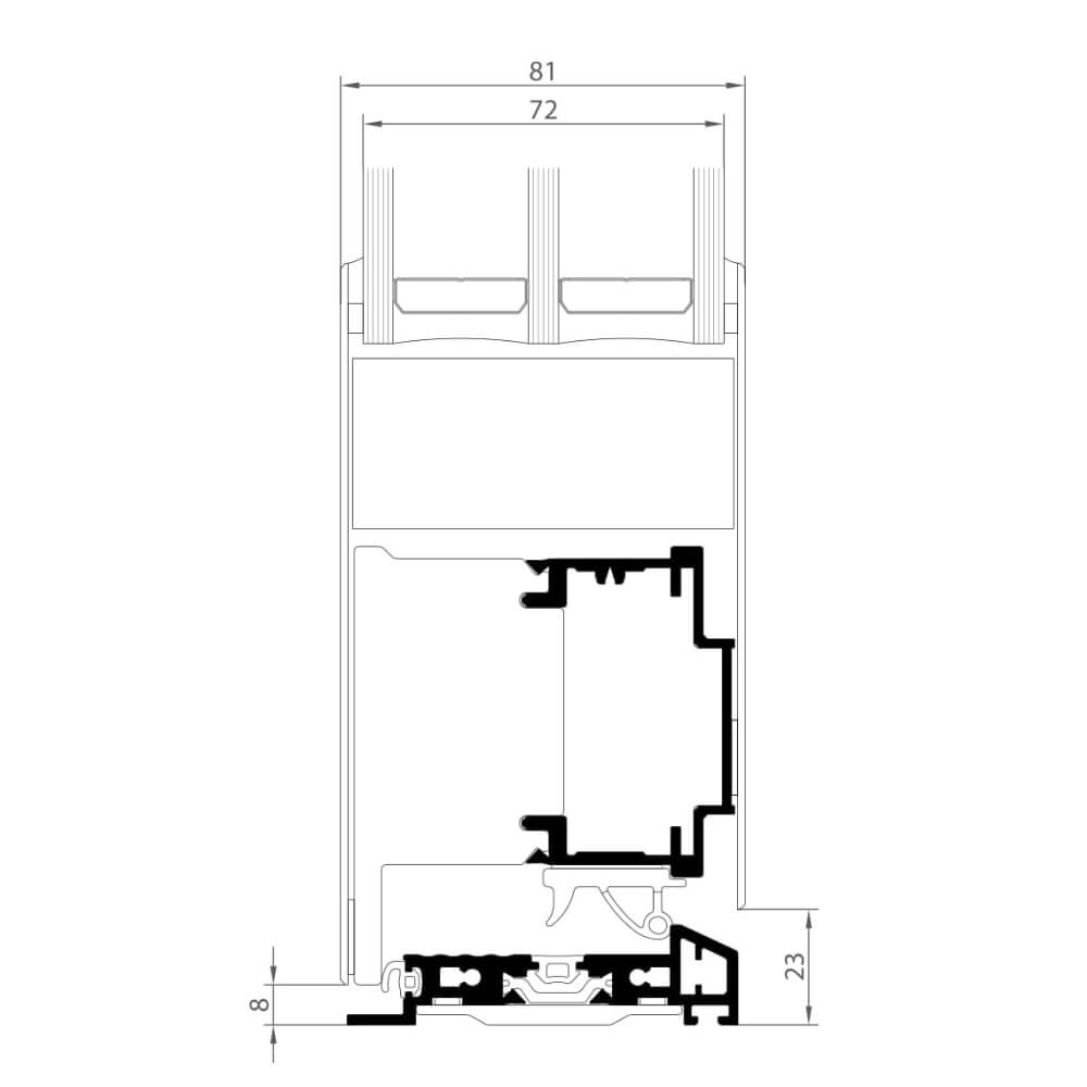 Premium Modern outward opening: threshold with sash