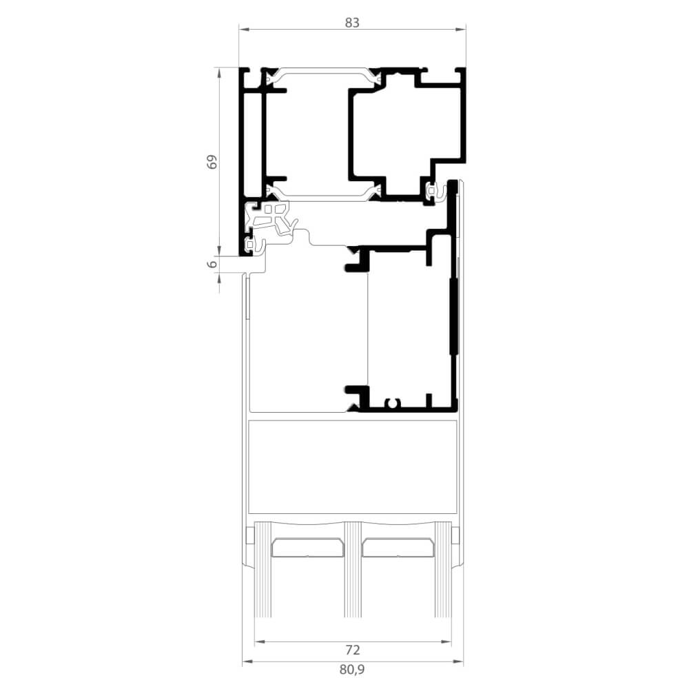 Premium Modern: upper frame with wing