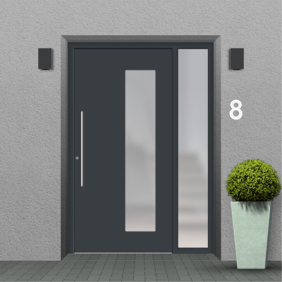 Anthracite front door with right-hand panel