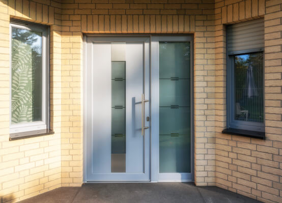 Front door with glass panels