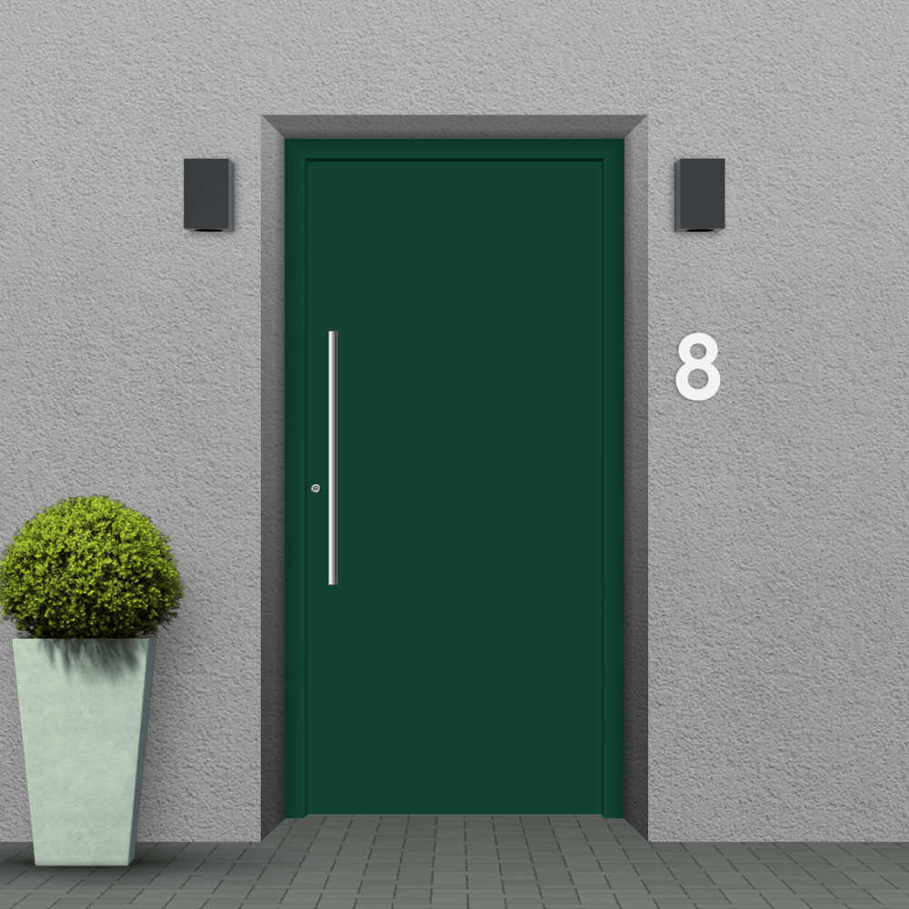 Green front door