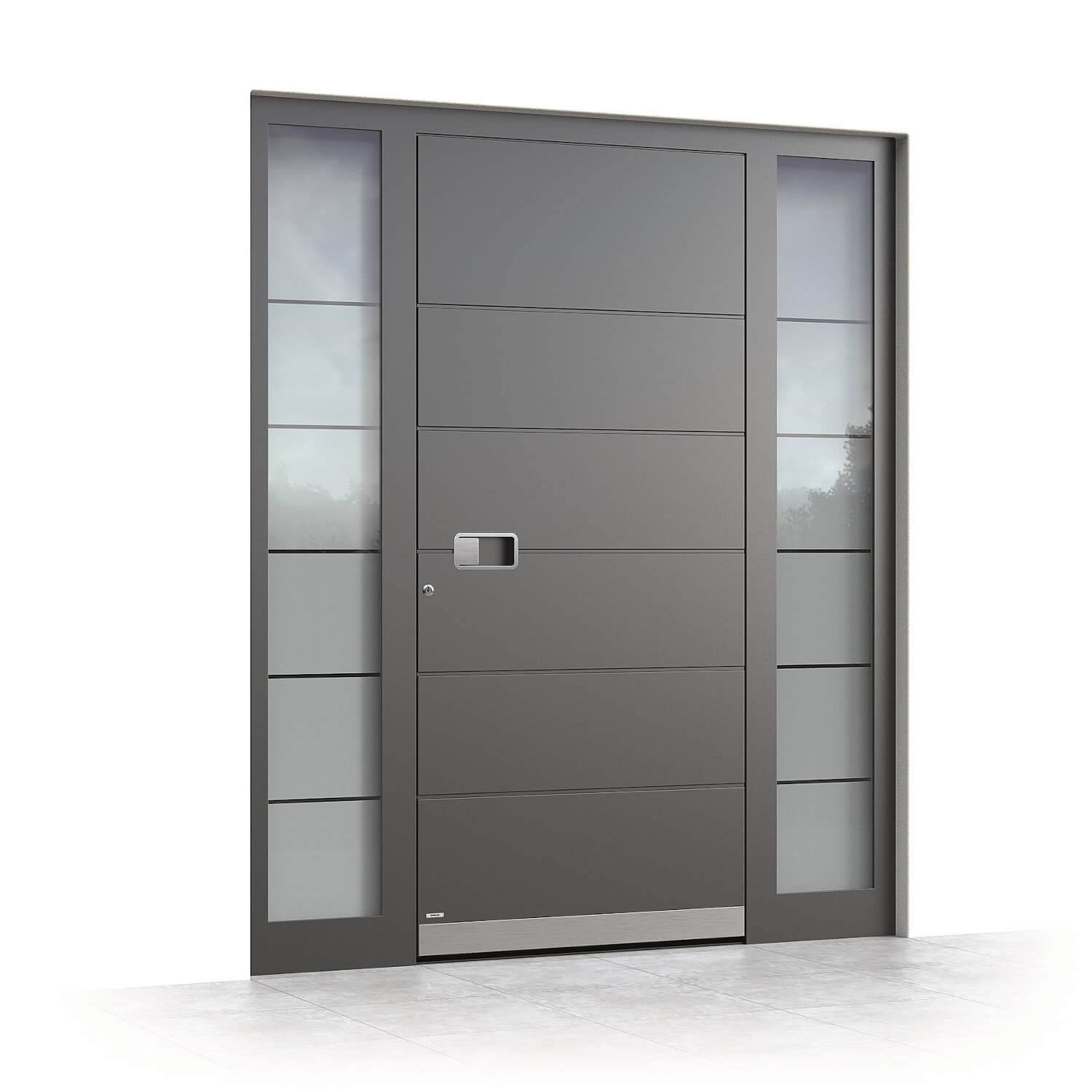 Aluminium front door Lisbon, side view