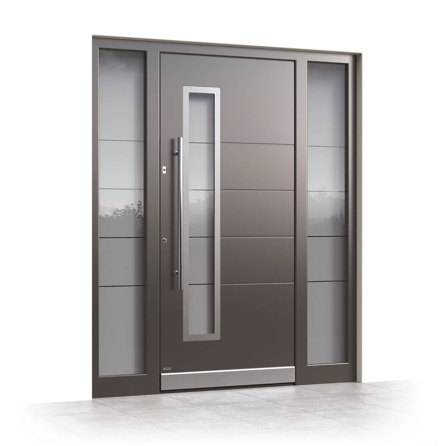 Aluminium front door Philadelphia side view