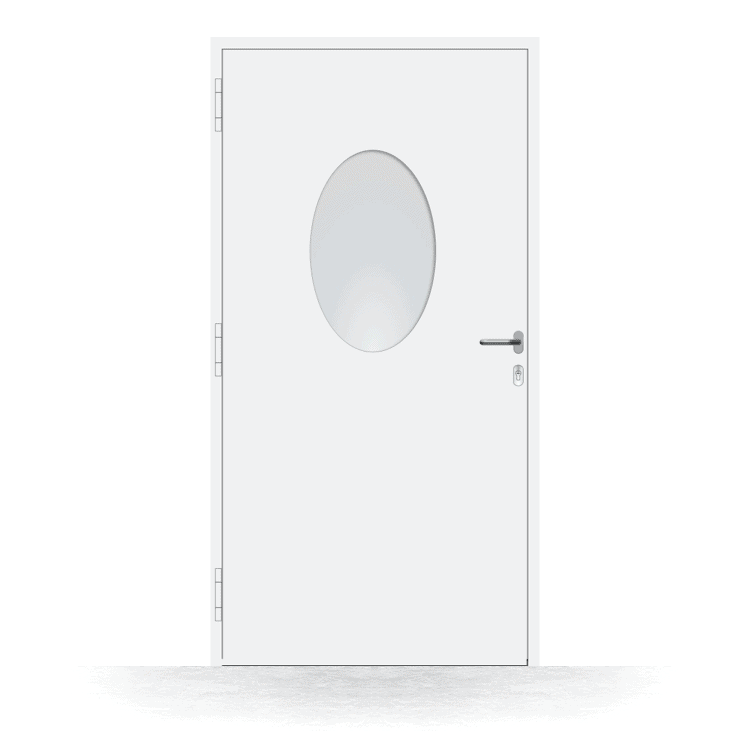Brantford front door model in white from the inside