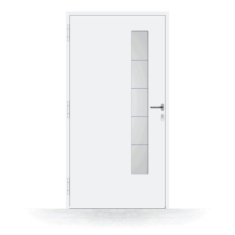 Front door model Cape Town in white, interior view