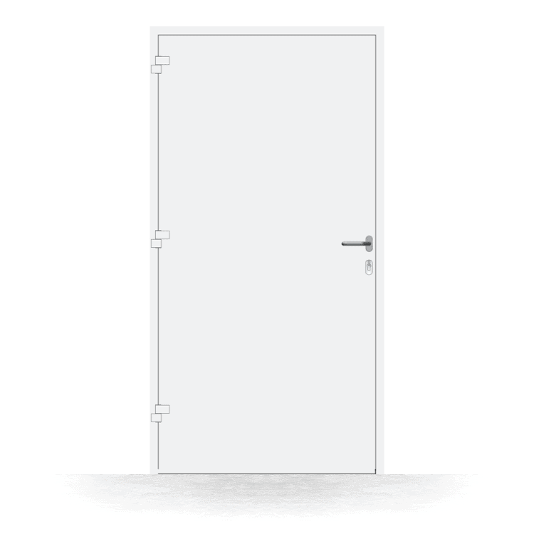 Front door model Copenhagen in white from the inside