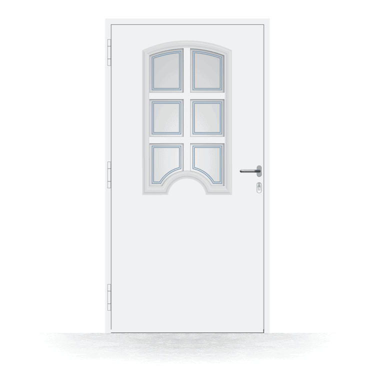 Front door model Guelph in white from the inside