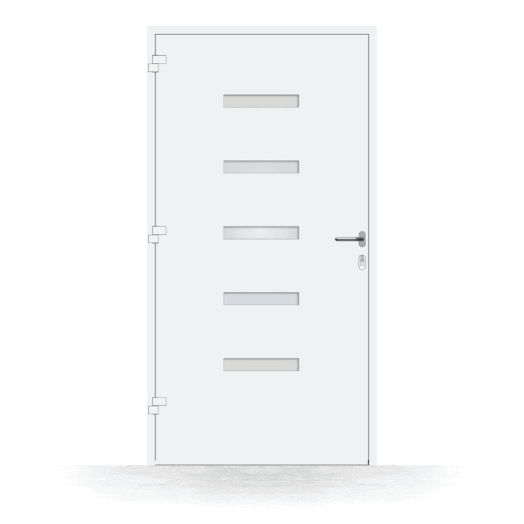 Front door model Helsinki in white, interior view