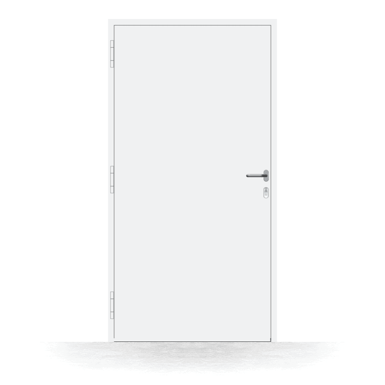 Front door model Moncton in white from the inside