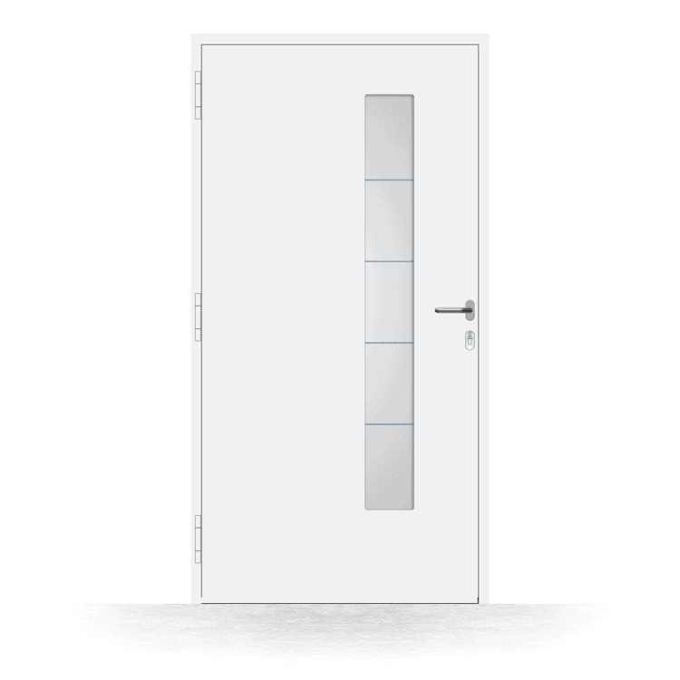 Front door model Philadelphia in white, interior view
