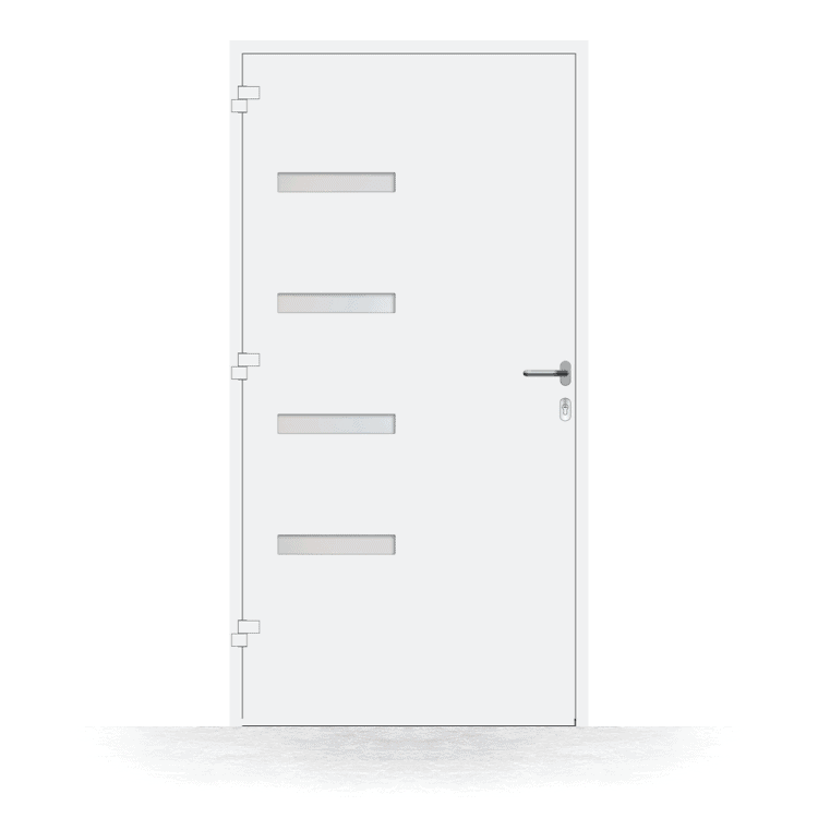 Front door model Stockholm in white from the inside