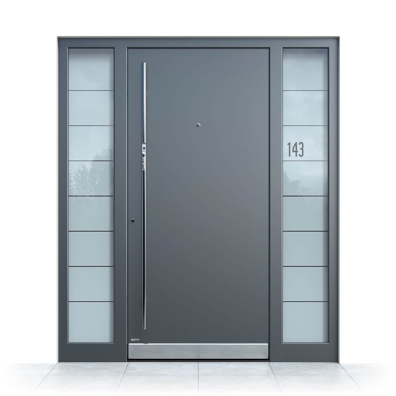 Front door model Amsterdam in anthracite with side panels