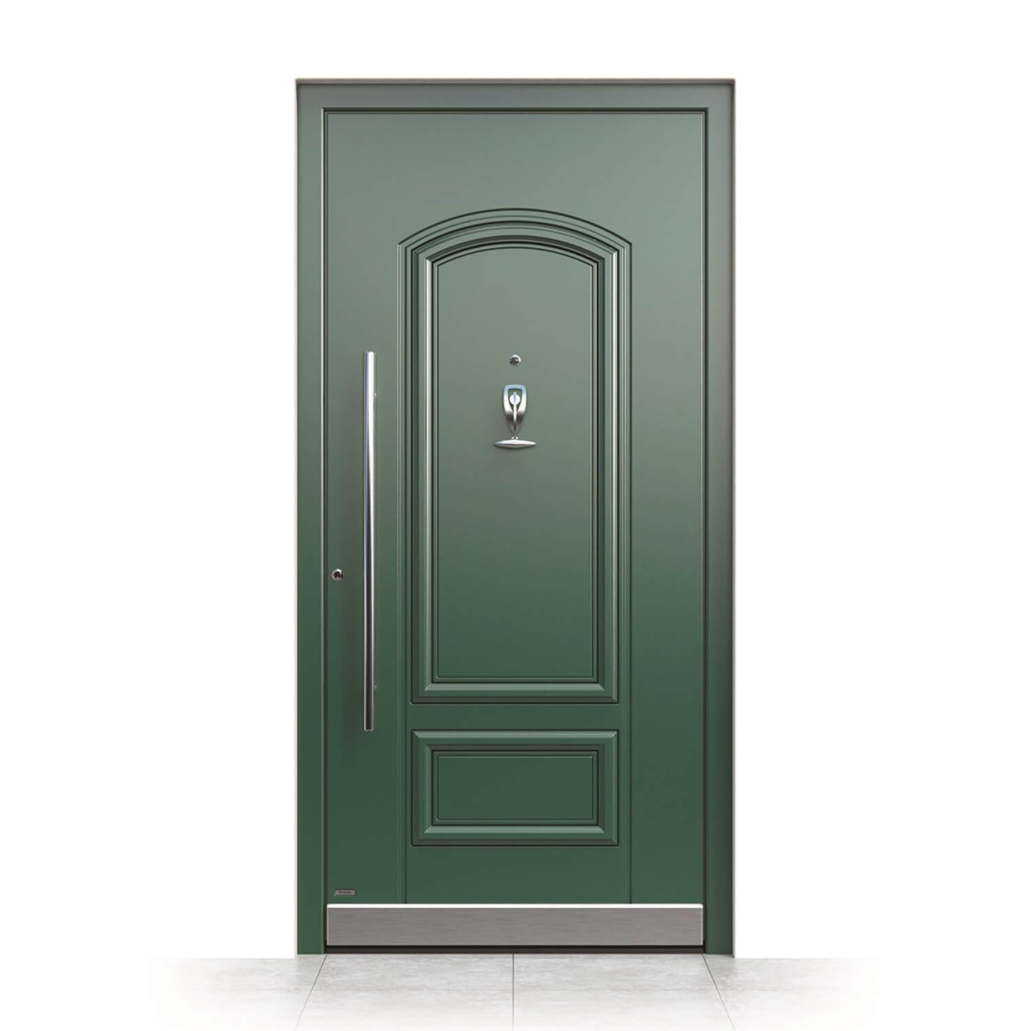 Front door model Columbus in green with door knocker