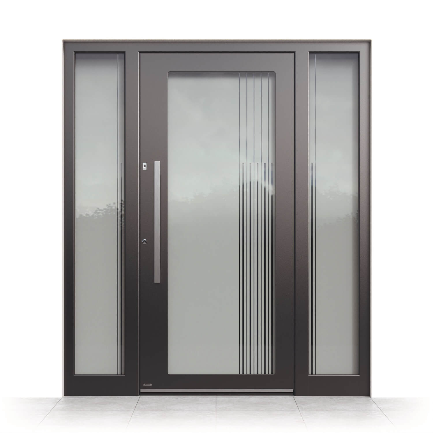 Nanaimo model front door with side panels