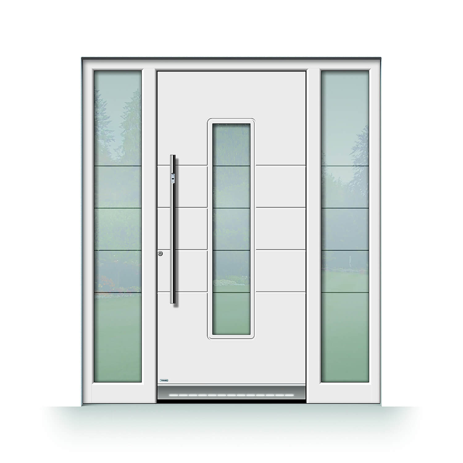 Tokyo front door in white, with side panels