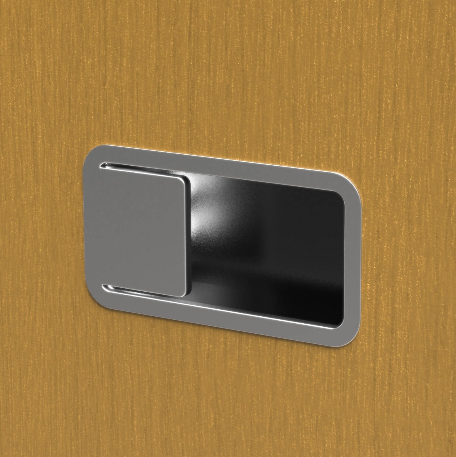 Wooden front door, recessed handle made of stainless steel