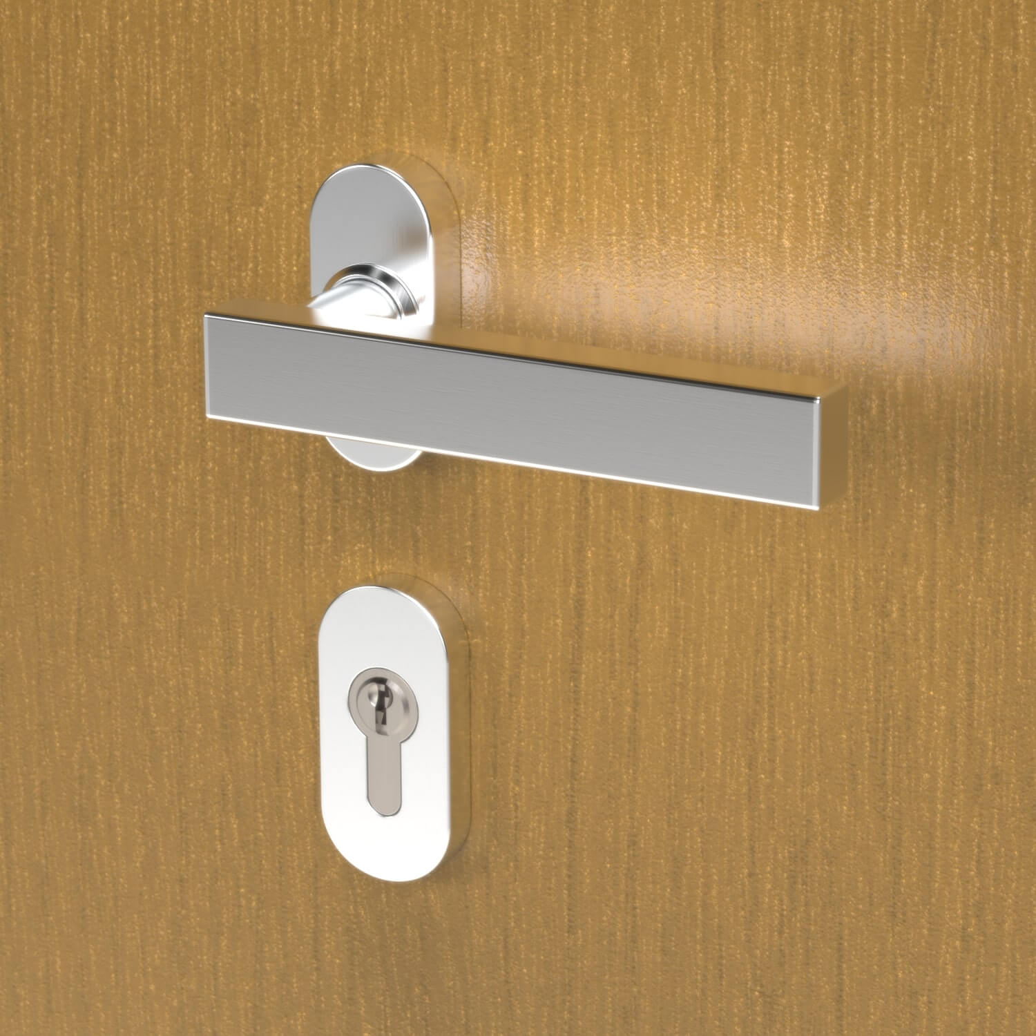 Lux square interior handle wood