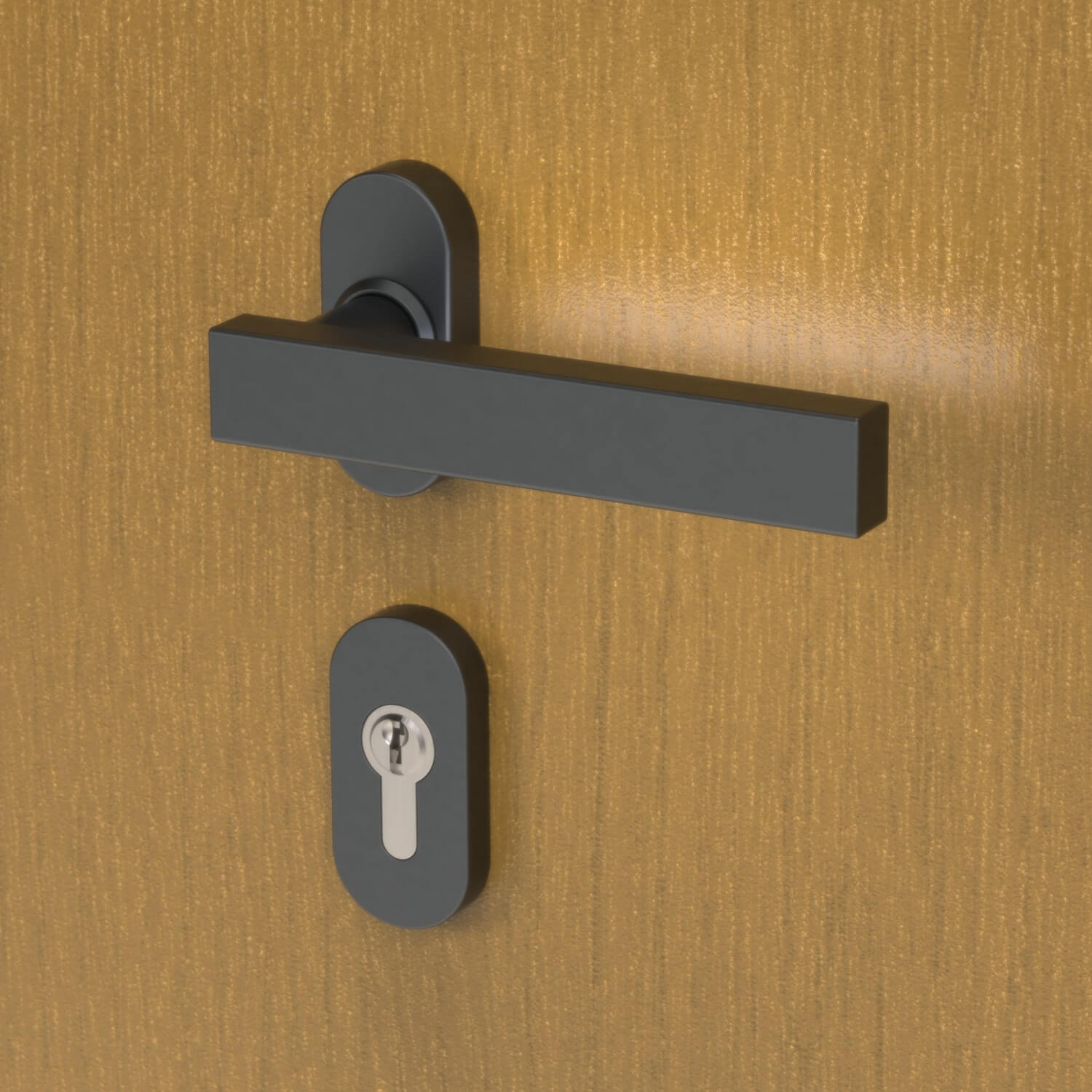 Nero Lux square interior handle wood