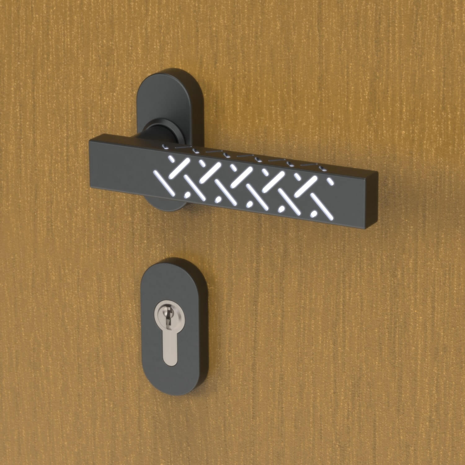 Nero Magmalux square interior handle wood