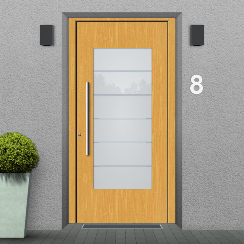 Wood front door Aberdeen installation situation