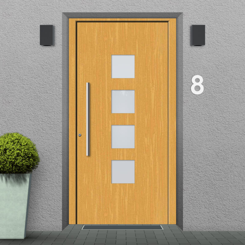 Wood front door Baltimore installation situation