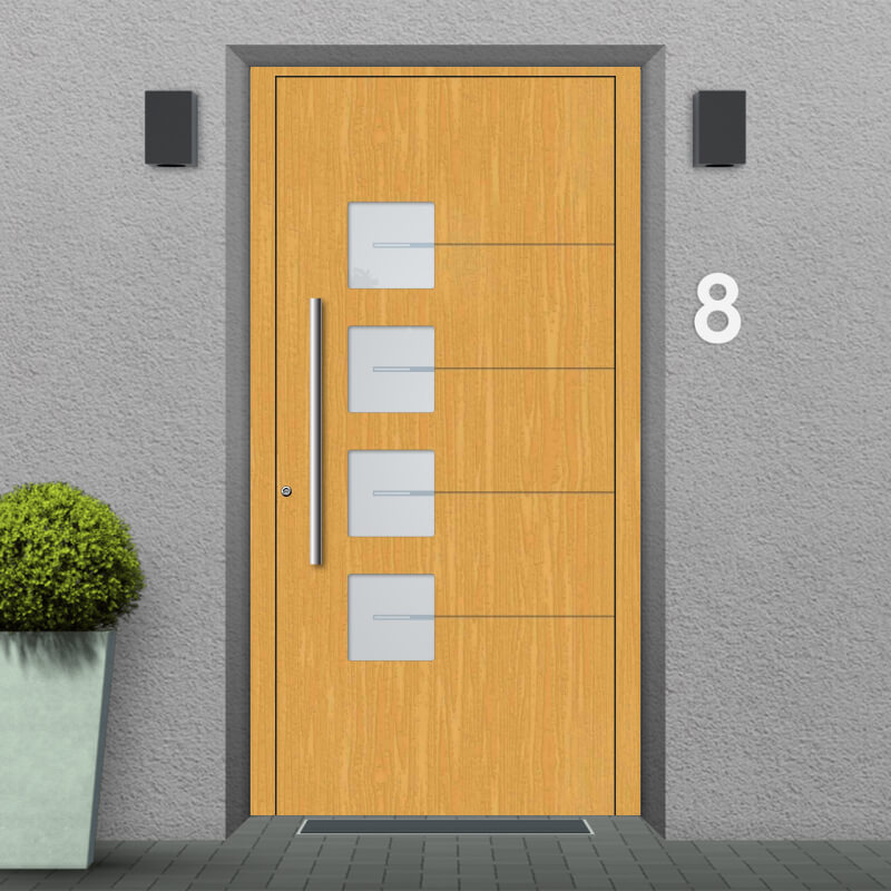 Wooden front door, Glasgow model, sample installation
